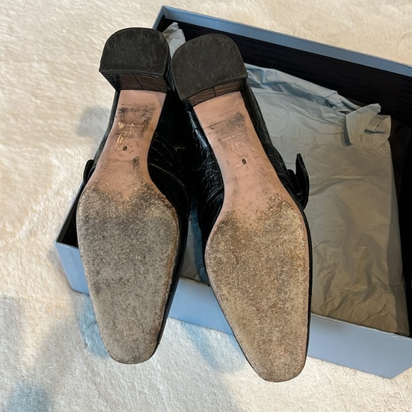 Prada crocodile ankle boots with brass buckle 38.5 EU - Picture 4 of 9